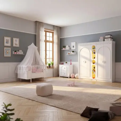 dolunay bebek odası takımı beyaz