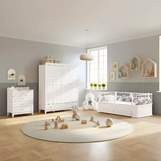 Tetri Beyaz Bebek Odası Takımı